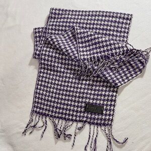 Purple and White Houndstooth Scarf